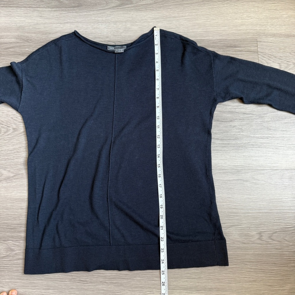 Vince Navy Blue Long Sleeve Pullover Sweater - Size Small - Picture 4 of 5